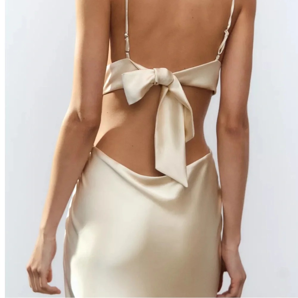 Zara Satin Wrap Dress - Picture 3 of 4